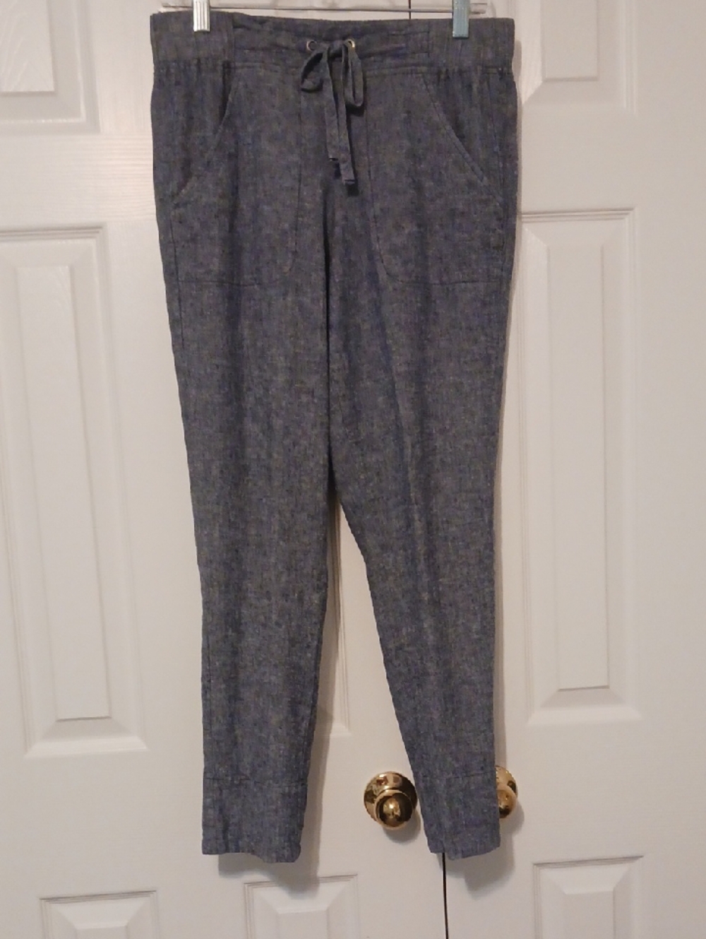 Van Heusen Heathered Navy Casual Drawstring Pants